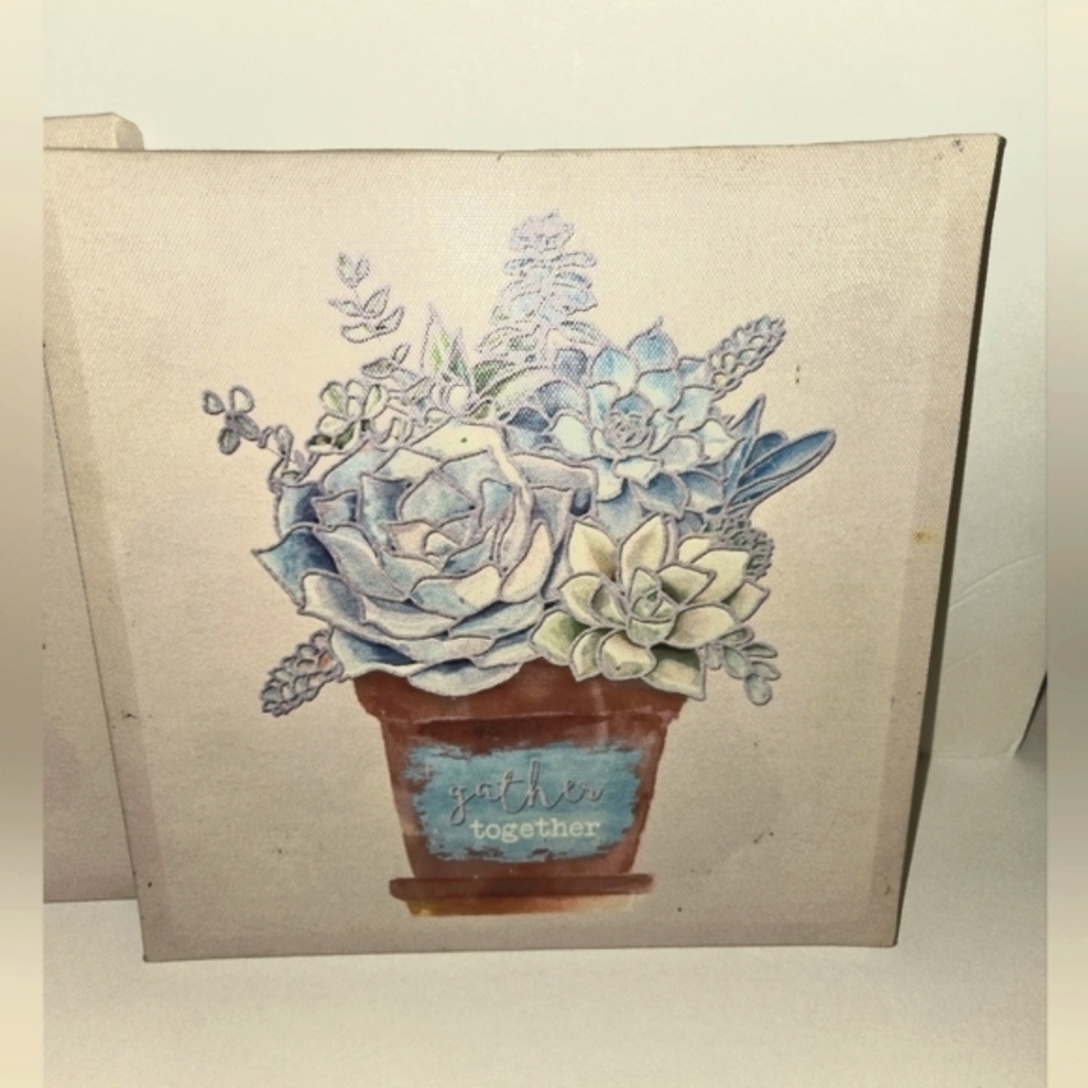 Gather Together Wall Art Decor Succulents in Pot